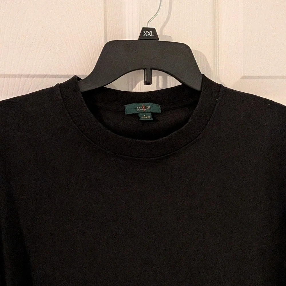 J.Crew Mens Relaxed‎ Long Sleeve T-Shirt Black 100% Cotton Crew Neck Large NWOT